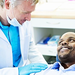 Smiling man in the dental chair