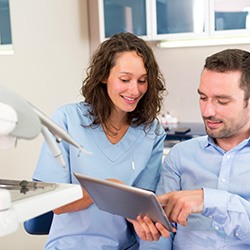 Arlington patient during dental implant consultation