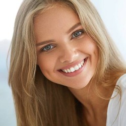 attractive woman blonde hair smiling