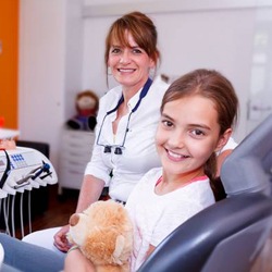 young girl at dentist